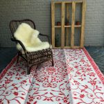 Buitenkleed kunststof flower rood